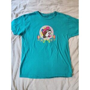 Buc-ee's Turquoise Buc-ee Beaver Roadtrip 100% Cotton Crew Neck Tee S T Shirt